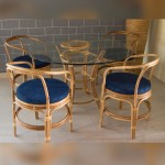 Cane Natural Restaurant Table With 4 Chairs